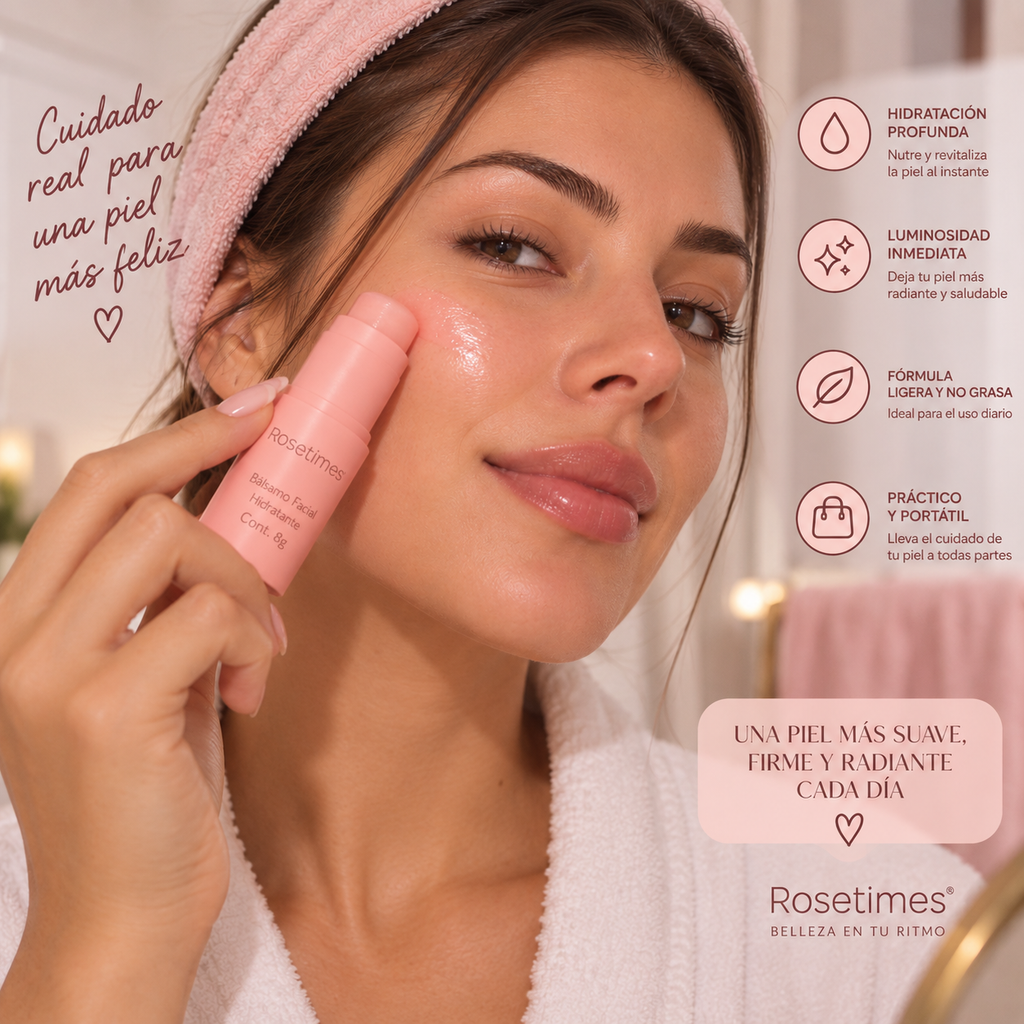 Bálsamo Facial Hidratante Stick Solución Completa Rosetimes