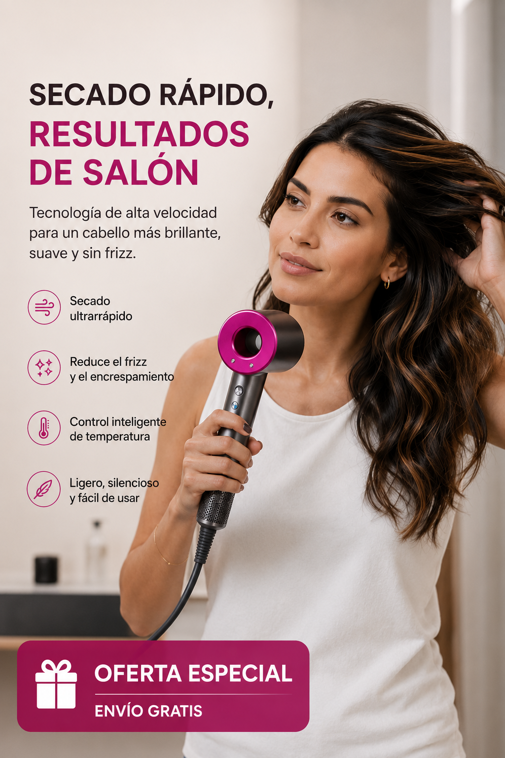 Secador iónico tipo dyson