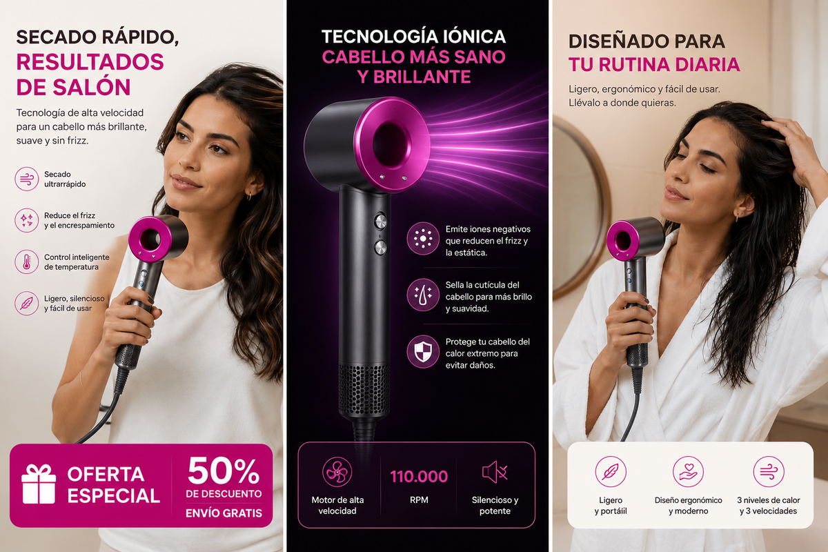 Secador iónico tipo dyson
