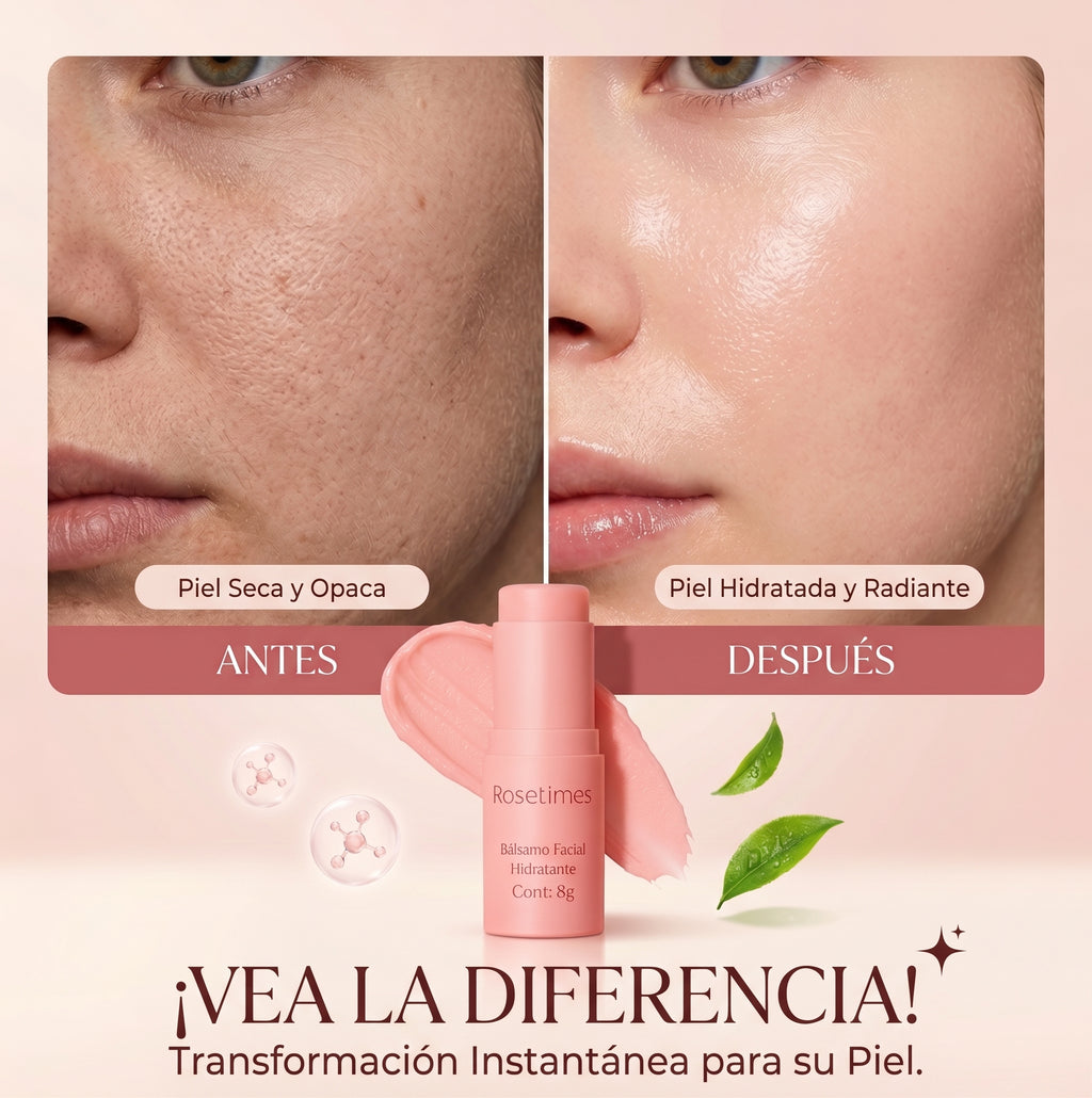 Bálsamo Facial Hidratante Stick Solución Completa Rosetimes